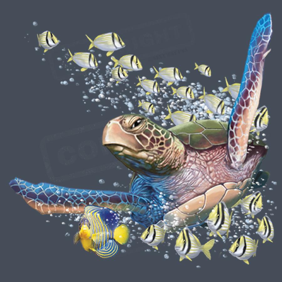 Vibrant Sea Turtle and Fish Design Transfer - Pack of 25