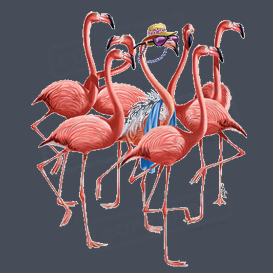 Stylish Flamingo Group Graphic Transfer - Pack of 25