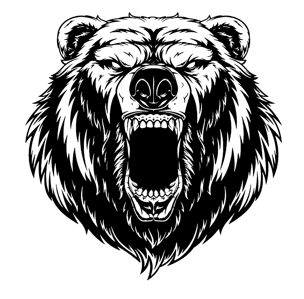 Ferocious Bear Roar Screen Transfer Design - Pack of 25